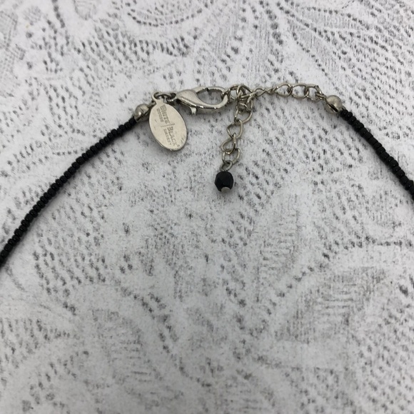 WHBM seed beaded necklace with black natural stone pendant. - Picture 4 of 5